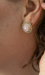 Crushed Gemstone Stud Earrings, Pink, original image number 0